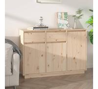 KTHLBRH Buffet classique en bois de pin massif avec tiroirs et portes, grand espace de rangement pour la maison, 110 x 34 x 75 cm