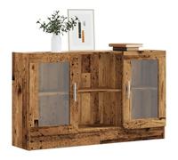 KTHLBRH Buffet en bois vieilli noir Buffet de rangement moderne avec 2 compartiments et portes, étagère pour maison et décoration. 120 x 30,5 x 70 cm