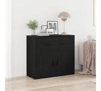 KTHLBRH Buffet en chêne noir pour chambre à coucher, salon, 80 x 33 x 70 cm, matériau dérivé du bois