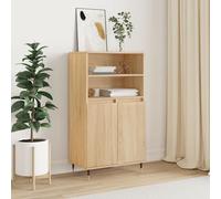 KTHLBRH Buffet Industriel Haut de Gamme en Bois d'Ingénierie avec 6 Compartiments et Portes, Dessus Robuste et Pieds en Métal pour Rangement Organisé et Décor Moderne