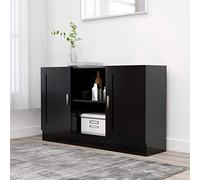 KTHLBRH Buffet noir 120 x 30,5 x 70 cm en matériau dérivé du bois, buffet pour chambre à coucher, buffet pour chambre à coucher, salle à manger, salon ou couloir