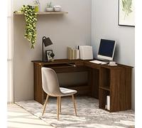 KTHLBRH Bureau d'angle marron aspect chêne 120 x 140 x 75 cm en matériau dérivé du bois Bureau secrétaire Bureau d'ordinateur design peu encombrant Idéal pour le bureau à domicile