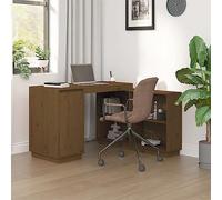 KTHLBRH Bureau de secrétaire en pin massif, marron miel, 110 x 50 x 75 cm, design peu encombrant, idéal pour le bureau à domicile