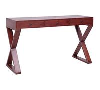 KTHLBRH Bureau d'ordinateur marron 115 x 47 x 77 cm en bois massif d'acajou - Bureau secrétaire - Design peu encombrant - Idéal pour le bureau à domicile