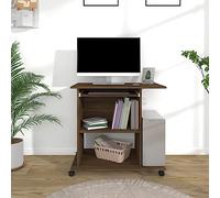 KTHLBRH Bureau marron aspect chêne 80 x 50 x 75 cm en matériau dérivé du bois de secrétaire, bureau d'ordinateur, design peu encombrant, idéal pour le bureau à domicile