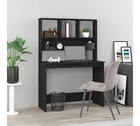 KTHLBRH Bureau secrétaire avec étagère - En matériau dérivé du bois - Noir - 102 x 45 x 148 cm - Design peu encombrant - Idéal pour le bureau à domicile