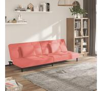 KTHLBRH Canapé-lit 2 places avec deux oreillers en velours rose, canapé lit 2 places tapissé velours, structure bois stable, multi-usages
