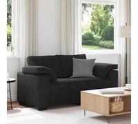 KTHLBRH Canapé Loveseat en velours noir Fauteuil en velours confortable avec structure robuste pour salon 120 cm