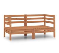 KTHLBRH Canapés d'angle de jardin 2 pièces. Bois de pin massif marron miel Ensemble de meubles de jardin, ensemble de salle à manger extérieur, ensemble de meubles pour des repas confortables en plein