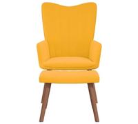 KTHLBRH Chaise de loisirs, chaise de lecture confortable, chaise de relaxation avec tabouret, velours jaune moutarde pour salon, chambre à coucher, bureau