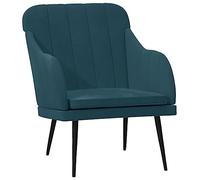 KTHLBRH Chaise de loisirs confortable en velours pour salon, chambre à coucher, bureau - Bleu - 63 x 76 x 80 cm