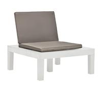 KTHLBRH Chaise longue de jardin extérieure avec coussins rembourrés, chaise de relaxation légère et portable, plastique résistant aux intempéries, sans montage nécessaire pour patio ou terrasse