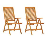 KTHLBRH Chaises de Jardin en Bois d'Eucalyptus Massif Pliables avec Dossier Réglable 5 Positions pour Terrasse et Patio, Confortable et Résistante à l'eau, Support 110 kg