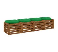 KTHLBRH Coussins de chaise en 4 pièces, 100 % polyester, vert | Rembourrage en mousse, usage intérieur et extérieur, résistant aux UV, lavable en machine à 30 °C