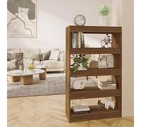 KTHLBRH Élégante bibliothèque en bois au design classique : espace de rangement robuste pour livres, magazines, DVD et décoration, idéale comme séparateur de pièce pour le couloir et le salon