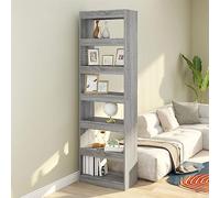 KTHLBRH Élégante bibliothèque en bois au design classique, robuste et stable comme séparateur de pièce pour le couloir et le salon, idéale pour ranger livres, magazines, DVD