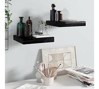 KTHLBRH Élégante étagère murale avec montage invisible - Lot de 2 étagères flottantes pour présentation de livres, collections et décoration, structure métallique et