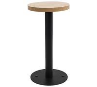 KTHLBRH Élégante table de bistrot en MDF avec grain de bois et structure en acier, table à manger robuste pour l'intérieur, table d'appoint pratique avec surface facile à nettoyer à l'aide d'un
