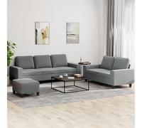 KTHLBRH Ensemble Canapé 3 Places avec Pouf, Tissu Durable Respirant et Structure Renforcée en Contreplaqué Métal, Confortable Siège Accueil Salon