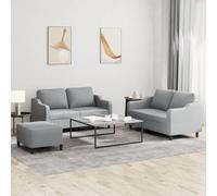 KTHLBRH Ensemble Canapé 3 Places avec Pouf, Tissu Durable Respirant et Structure Robuste en Contreplaqué Métal, Siège Confortable Accueil Salon, Design Compact pour Espace de Vie