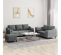KTHLBRH Ensemble Canapé Moderne avec Pouf, Tissu Durable Respirant et Structure Robuste en Contreplaqué Métal, Confortable Siège Accueil Dos Rembourré, Coussins Cylindriques