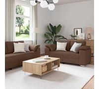 KTHLBRH Ensemble de canapé 2 pièces marron canapé moderne pour 5 personnes, résistant et respirant, usage intérieur et extérieur, 219 x 77 x 82 cm, tissu