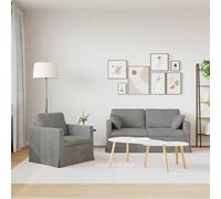 KTHLBRH Ensemble de canapés 2 pièces gris clair 158 x 78 x 80 cm velours | Design modulaire, détails noirs, convient pour le salon et la chambre, doux au toucher
