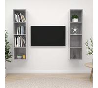 KTHLBRH Ensemble de Meuble TV Mural avec Grand Espace de Rangement, Organisation Modulable Verticale ou Horizontale, 4 Compartiments par Armoire HiFi pour Un Rangement