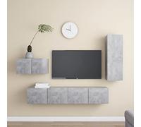 KTHLBRH Ensemble de Meuble TV Suspendu avec Grand Espace de Rangement, Armoire HiFi Murale pour Organisation et Stockage, Facile à Nettoyer avec Un Chiffon Humide,