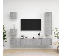 KTHLBRH Ensemble de Meuble TV Suspendu avec Grand Espace de Rangement pour Organiser Articles HiFi et Stéréo, Fixation Murale, Facile à Nettoyer avec Un Chiffon