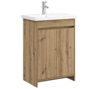 KTHLBRH Ensemble de meubles de salle de bain en chêne Artisan 61 x 40 x 84,5 cm | Fabriqué en bois, beaucoup d'espace de rangement avec étagères, montage facile, pour salle de bain intérieure