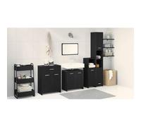 KTHLBRH Ensemble de meubles de salle de bain modernes en bois avec portes lisses et rangement pratique, design rectangulaire et compact pour petits et grands espaces, matériau