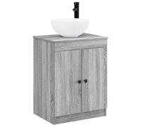 KTHLBRH Ensemble de meubles de salle de bain Sonoma gris bois ingénierie | Meuble avec lavabo, robinet inclus, 1 étagère, 2 portes, montage requis, poids 22,97 kg