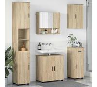 KTHLBRH Ensemble de Meubles Salle de Bain Moderne avec Miroir et Rangement Intégré en Bois d'Ingénierie pour Espace Contemporain | Design Rectangulaire et Finition