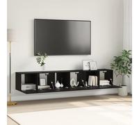 KTHLBRH Ensemble de meubles TV en chêne noir - Meuble TV moyen avec tiroirs - Table basse - Armoire de salon - Buffet suspendu