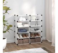 KTHLBRH Étagère à Chaussures Imperméable en Plastique PP avec Cadre en Acier, Rangement Modulable pour Maison et Bureau, Capacité 10 kg par Cube, Assemblage Facile sans Outils
