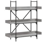 KTHLBRH Étagère à fleurs, buffet, pour salon, cuisine, salon, bibliothèque, 3 étagères, gris sonoma 100 x 33 x 108,5 cm, en matériau dérivé du bois pour cuisine, buanderie, extérieur, cave