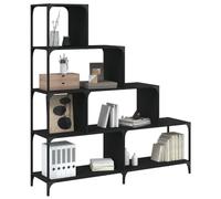 KTHLBRH Étagère Bibliothèque 4 Niveaux en Acier et Bois pour Rangement et Décoration Intérieure, Étagère Murale Étroite avec Grand Espace de Stockage pour Livres et Objets Décoratifs