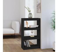 KTHLBRH Étagère Bibliothèque en Pin Massif 3 Compartiments, Meuble de Rangement Élégant pour Livres DVD Décoration, Séparation Moderne pour Salon Bureau Couloir