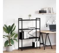 KTHLBRH Étagère Bibliothèque Industrielle Moderne en Bois et Acier avec Étages Multiples pour Salon et Bureau, Design Urbain Loft avec Pieds Réglables et Structure Croisée