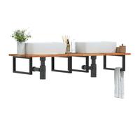 KTHLBRH Étagère murale avec planche en bois d'acacia et structure en acier, grand espace de rangement pour salle de bain, installation facile avec support pré-percé, design