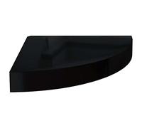 KTHLBRH Étagère murale d'angle coulissante en MDF pour bureau, chambre à coucher, salon, balcon - Noir brillant - 25 x 25 x 3,8 cm