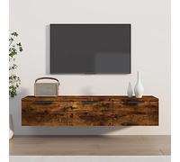 KTHLBRH Étagère murale d'angle décorative multifonction - En bois de chêne fumé - 102 x 30 x 20 cm - Convient pour salon, chambre à coucher, bureau