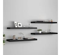 KTHLBRH Étagère murale décoration murale étagère universelle étagère décorative suspendue 4 pièces noir 80 x 23,5 x 3,8 cm MDF convient pour salon, chambre à coucher, bureau