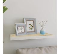 KTHLBRH Étagère murale décorative murale étagère décorative universelle étagère suspendue chêne blanc 60 x 23,5 x 3,8 cm MDF convient pour salon, chambre à coucher, bureau