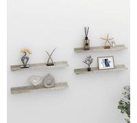 KTHLBRH Étagère murale décorative murale étagère murale universelle étagère décorative murale 4 pièces gris béton 60 x 9 x 3 cm convient pour salon, chambre à coucher, bureau
