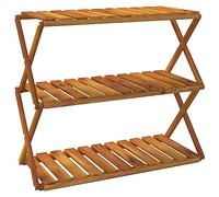 KTHLBRH Étagère pliante pour salon, bibliothèque, étagère décorative, 3 étagères, marron, 70 x 31 x 63 cm, bois d'acacia massif, pour livres, salon, bureau, bureau