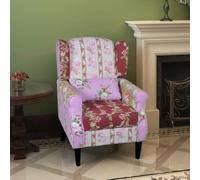 KTHLBRH Fauteuil avec motif patchwork en tissu patchwork Fauteuil tapissé ergonomique avec design floral exclusif pour décoration élégante