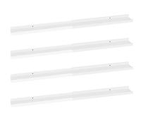 KTHLBRH Floating Shelves Lot de 4 étagères murales de salle de bain - Petite étagère murale - Blanc brillant - 100 x 9 x 3 cm - Pour balcon, salle de bain, salon, cuisine