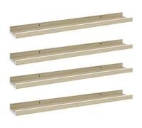 KTHLBRH Floating Shelves Lot de 4 étagères murales de salle de bain pour cuisine - Blanc et chêne Sonoma - 60 x 9 x 3 cm - Pour balcon, salle de bain, salon, cuisine